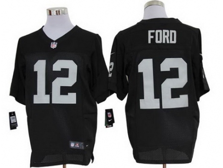 Nike Oakland Raiders 12 Jacoby Ford Black Elite NFL Jersey