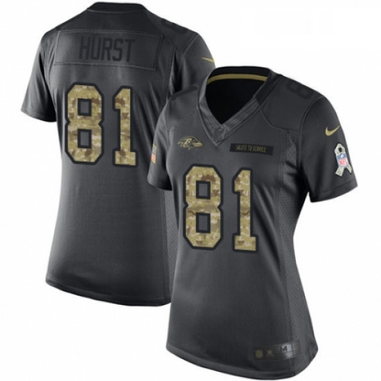 Womens Nike Baltimore Ravens 81 Hayden Hurst Limited Black 2016 