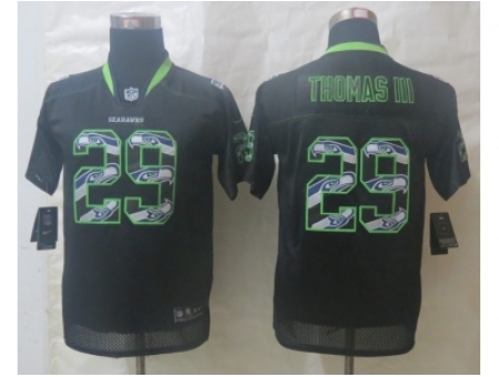 Youth Nike Seattle Seahawks #29 Thomas III Black Jerseys(Lights Out Stitched)