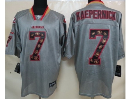 Nike San Francisco 49ers 7 Colin Kaepernick Grey Elite Lights Out Fashion NFL Jersey