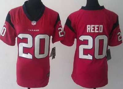 Women Nike Houston Texans 20 Ed Reed Red NFL Jerseys