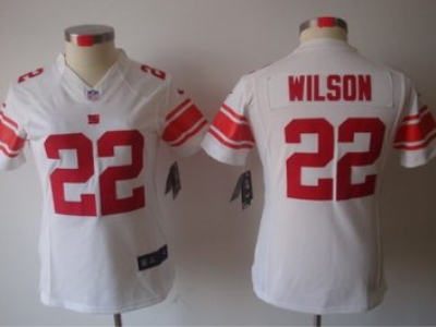 Women NEW New York Giants 22 Wilson White Jerseys