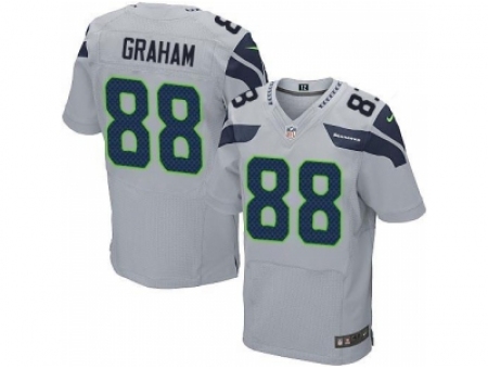 Nike Seattle Seahawks 88 Jimmy Graham Grey Elite NFL Jersey