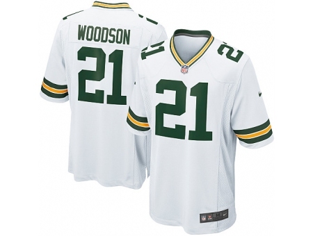 Nike Green Bay Packers 21 Charles Woodson white Game NFL Jersey