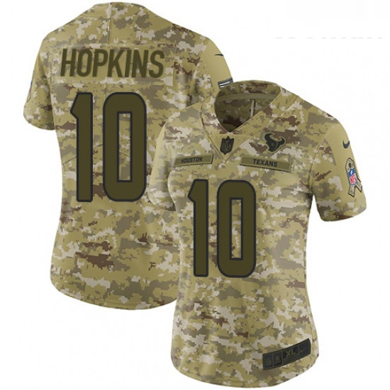 Womens Nike Houston Texans 10 DeAndre Hopkins Limited Camo 2018 Salute to Service NFL Jersey