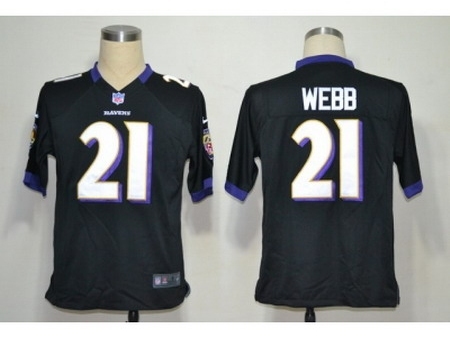 Nike Baltimore Ravens 21 Lardarius Webb Black Game NFL Jersey