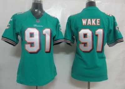 2012 Women Nike Miami Dolphins 91 Wake Jersey