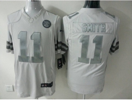 Nike Kansas City Chiefs 11 Alex Smith White Game Platinum NFL Jersey