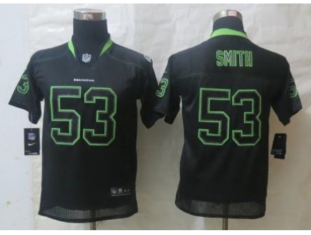 Youth Nike Seattle Seahawks #53 Malcolm Smith Lights Out Black Elite NFL Jersey