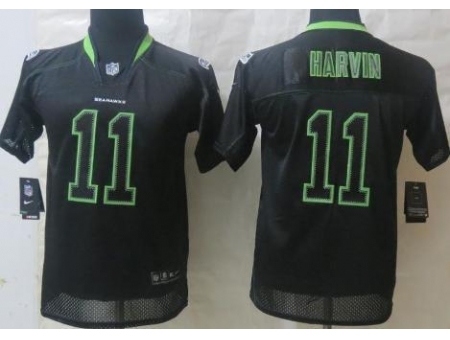 Youth Nike Seattle Seahawks 11 Percy Harvin Lights Out Black Elite NFL Jersey