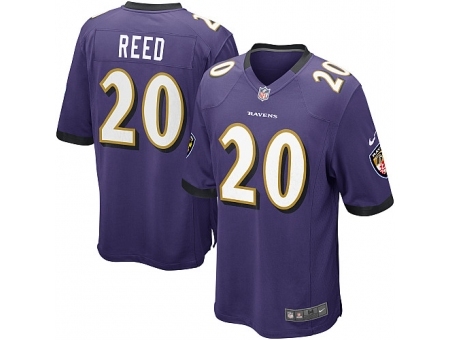 Nike Baltimore Ravens 20 Ed Reed purple Game NFL Jersey