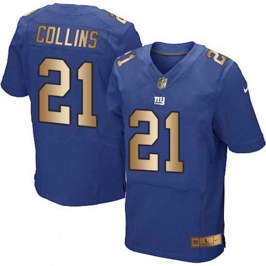 Mens Nike New York Giants 21 Landon Collins Elite BlueGold Team 