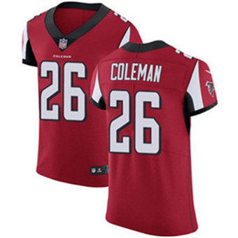 Nike Falcons #26 Tevin Coleman Red Team Color Mens Stitched NFL Vapor Untouchable Elite Jersey