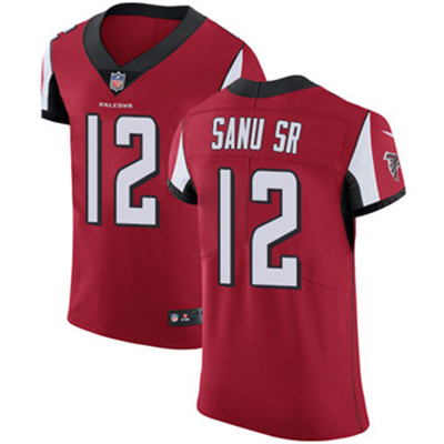 Nike Falcons #12 Mohamed Sanu Sr Red Team Color Mens Stitched NF