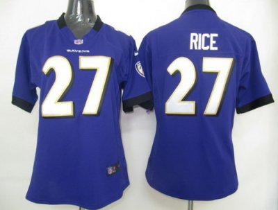 Womens Nike Baltimore Ravens 27# Rice Jersey