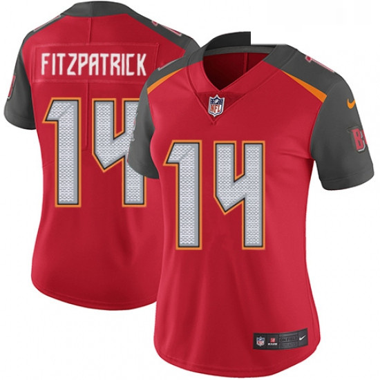 Womens Nike Tampa Bay Buccaneers 14 Ryan Fitzpatrick Red Team Color Vapor Untouchable Limited Player