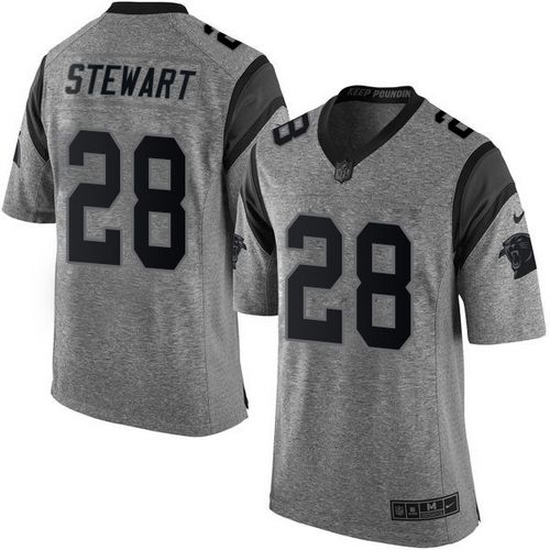 Nike Panthers #28 Jonathan Stewart Gray Mens Stitched NFL Limite