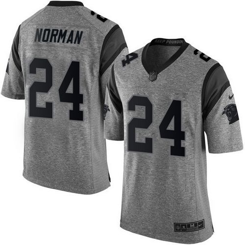 Nike Panthers #24 Josh Norman Gray Mens Stitched NFL Limited Gri