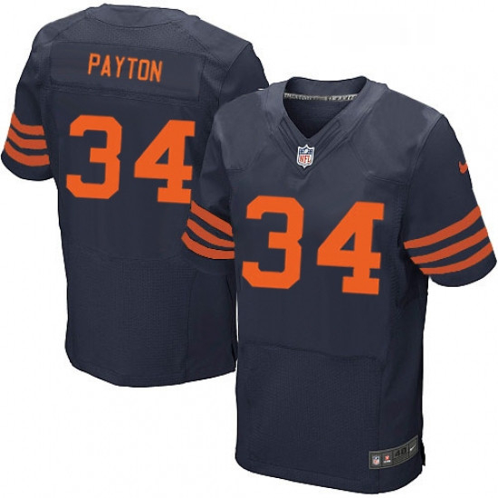 Mens Nike Chicago Bears 34 Walter Payton Elite Navy Blue Alterna