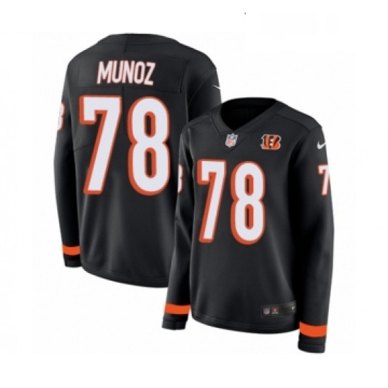 Womens Nike Cincinnati Bengals 78 Anthony Munoz Limited Black Therma Long Sleeve NFL Jersey