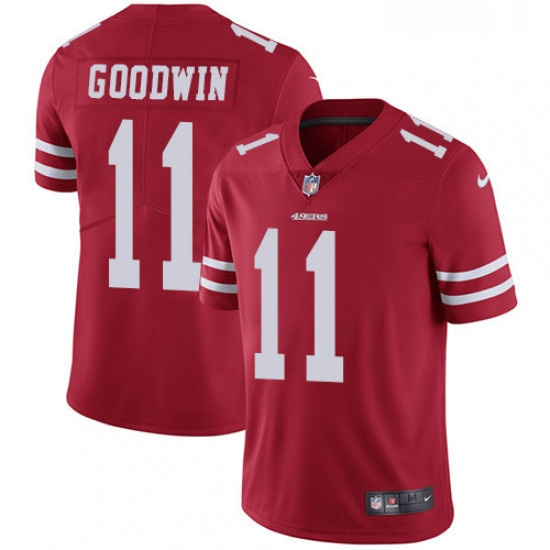 Mens Nike San Francisco 49ers 11 Marquise Goodwin Red Team Color Vapor Untouchable Limited Player NF