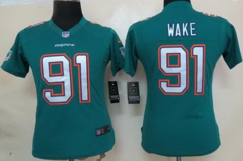 Women Nike Miami Dolphins 91 Cameron Wake Green LIMITED NFL Jers