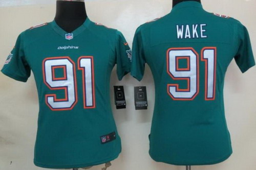 Women Nike Miami Dolphins 91 Cameron Wake Green LIMITED NFL Jerseys 2013 New Style