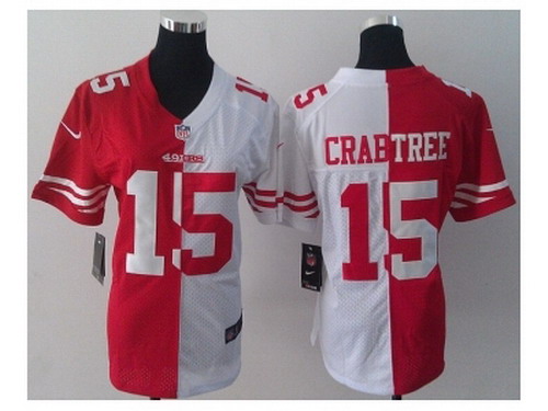 Nike Women San Francisco 49ers #15 Michael Crabtree white-red[Elite split]