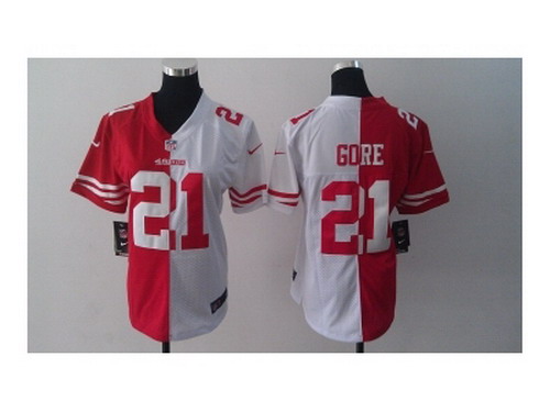 Nike Women San Francisco 49ers #21 Frank Gore white-red[Elite split]