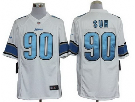 Nike Detroit Lions 90 Ndamukong Suh White Limited NFL Jersey