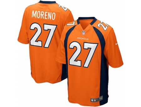 Nike Denver Broncos 27 Knowshon Moreno orange Game NFL Jersey