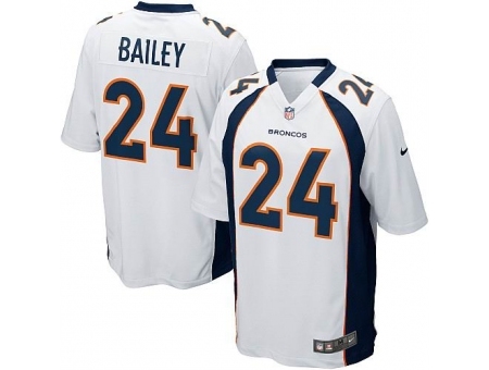 Nike Denver Broncos 24 Champ Bailey White Game NFL Jersey