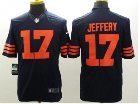 Nike Chicago Bears 17 Alshon Jeffery Blue Limited Orange Number 