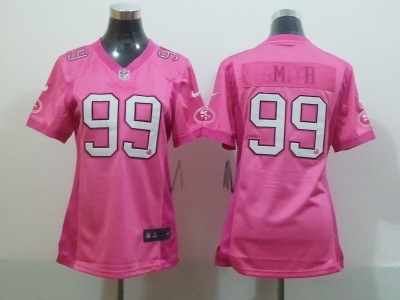 Nike Women San Francisco 49ers #99 Aldon Smith pink jerseys[2012 love]