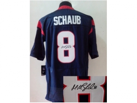 Nike Houston Texans 8 Matt Schaub blue Elite signature NFL Jersey