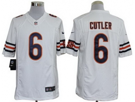 Nike Chicago Bears 6 Jay Cutler White Limited NFL Jersey