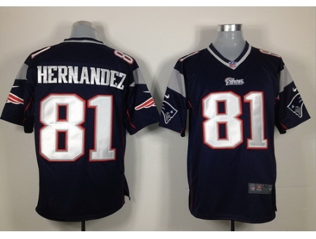 Nike New England Patriots 81 Aaron Hernandez Blue Elite NFL Jersey