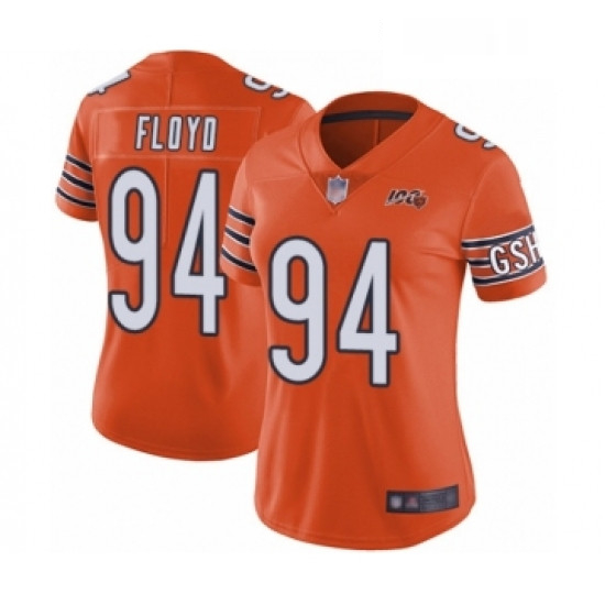 Womens Chicago Bears 94 Leonard Floyd Orange Alternate 100th Sea