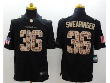 Nike Houston Texans 36 D.J. Swearinger Black Limited Salute to Service NFL Jersey