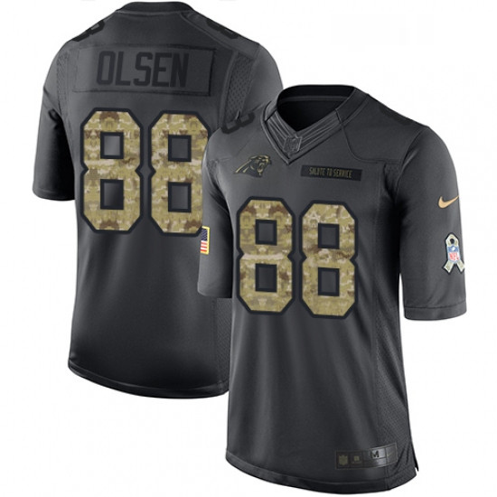 Mens Nike Carolina Panthers 88 Greg Olsen Limited Black 2016 Salute to Service NFL Jersey