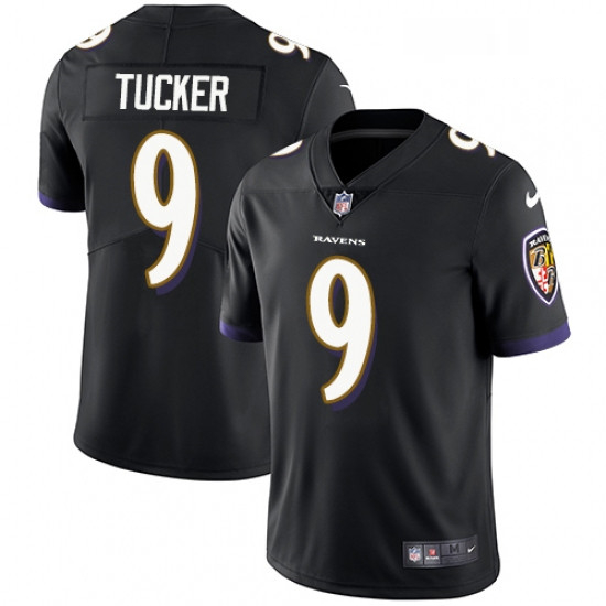 Youth Nike Baltimore Ravens 9 Justin Tucker Elite Black Alternate NFL Jersey