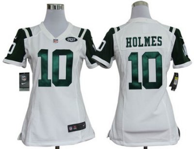 Women Nike New York Jets 10# Holmes White Jersey