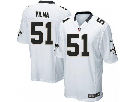 Nike New Orleans Saints 51 Jonathan Vilma White Game NFL Jersey