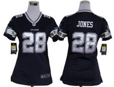 Women Nike Dallas Cowboys 28# Felix Jones Blue Nike NFL Jerseys