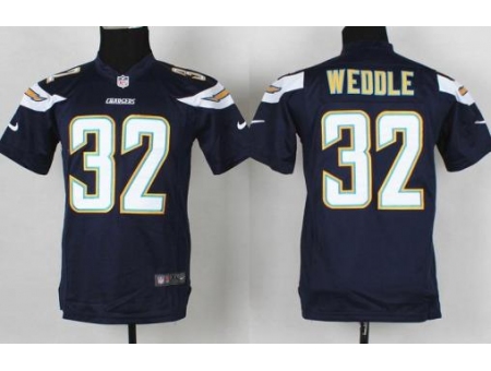 Youth Nike San Diego Chargers 32 Eric Weddle Dark Blue NFL Jerseys