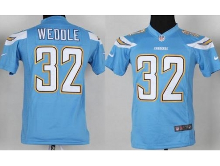 Youth Nike San Diego Chargers 32 Eric Weddle Light Blue NFL Jerseys