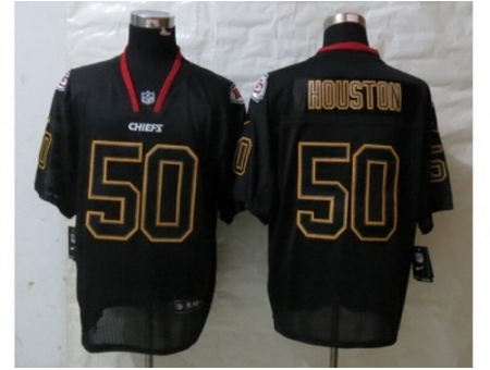 Nike Kansas City Chiefs 50 Justin Houston Black Elite Lights Out NFL Jersey