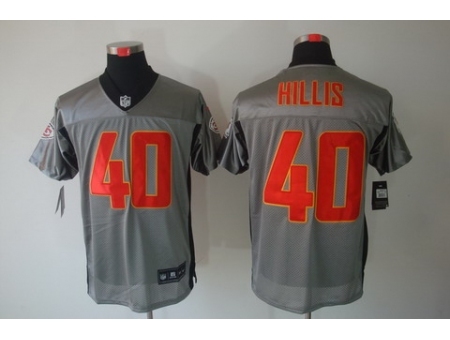 Nike Kansas City Chiefs 40 Peyton Hillis Grey Elite Shadow NFL Jersey