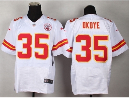 Nike kansas city chiefs 35 Christian Okoye White Elite NFL Jersey