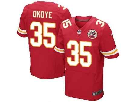 Nike Kansas City Chiefs 35 Christian Okoye Red Elite Stitched NFL Jersey